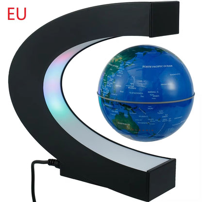 World Map Magnetic Levitation Globe LED Rotating Earth Floating Levitating Lamp O/C Shape Bedside Lights Novelty Birthday Gift