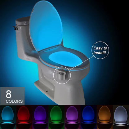 16/8 Color Backlight for Toilet Bowl WC Toilet Seat Lights with Motion Sensor Smart Bathroom Toilet Night Light LED Toilet Light