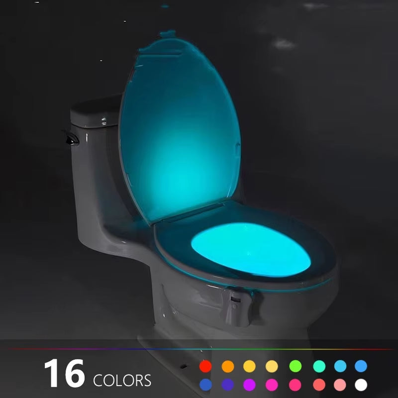 16/8 Color Backlight for Toilet Bowl WC Toilet Seat Lights with Motion Sensor Smart Bathroom Toilet Night Light LED Toilet Light