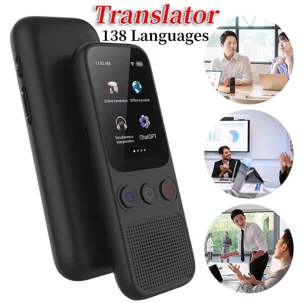 2024 New Portable Audio Translator 138 Language Smart Translator Offline in Real Time Smart AI Voice Instant Language Translator