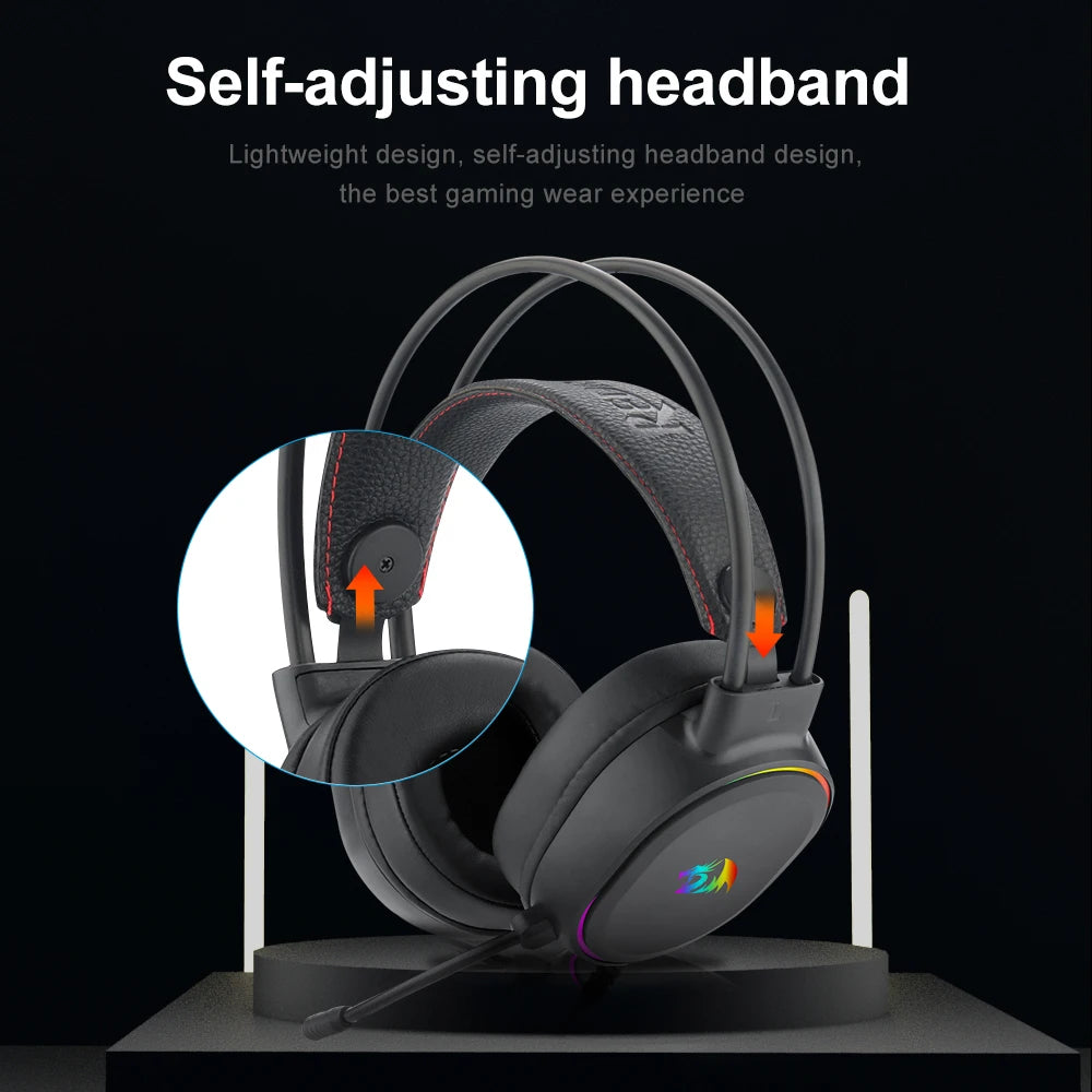 G588 RGB Gaming Headphone,7.1 USB Surround Sound Computer Headset Earphones with Microphone for Computer PC Laptop